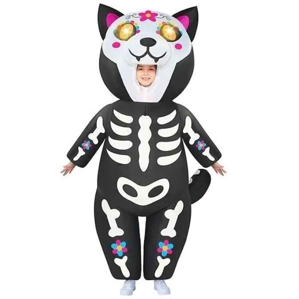 Spooktacular Creations Kids Inflatable Costumes With Led Eyes Skeleton